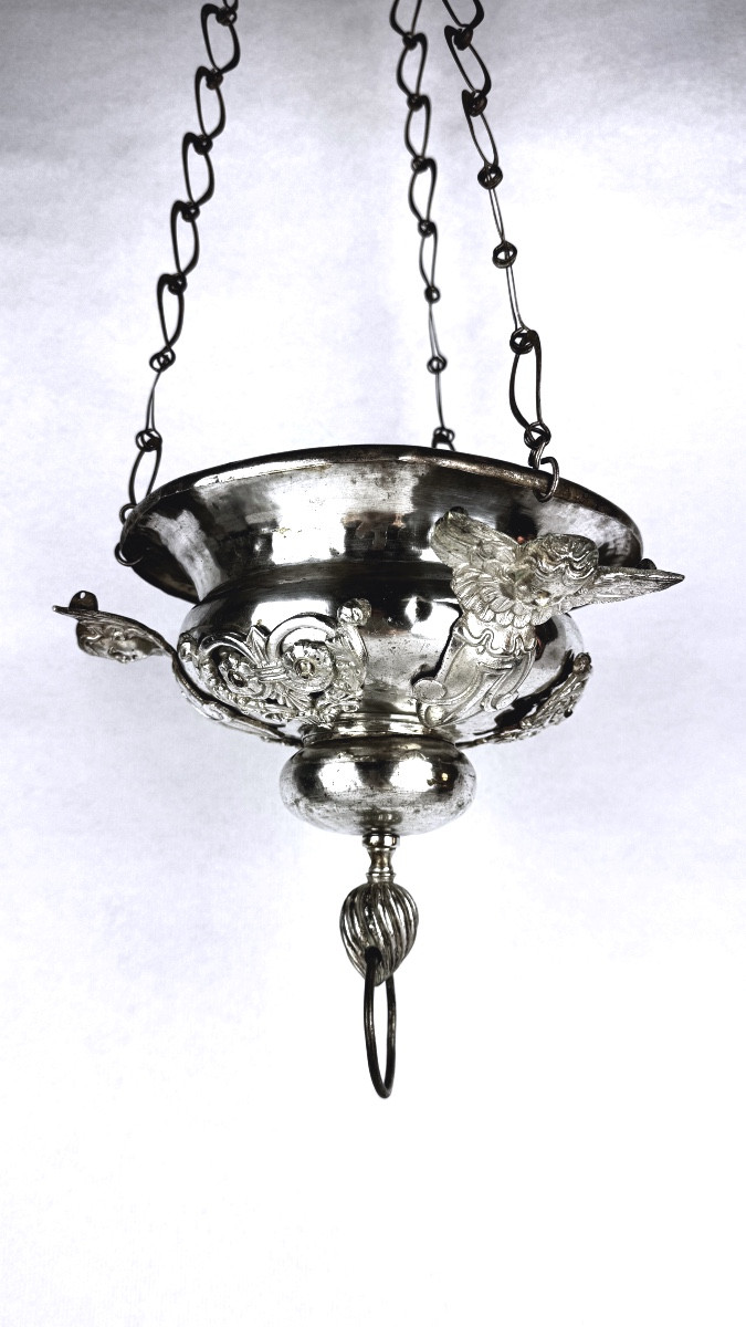 19th Century Silver-plated Metal Sanctuary Lantern 2366,009