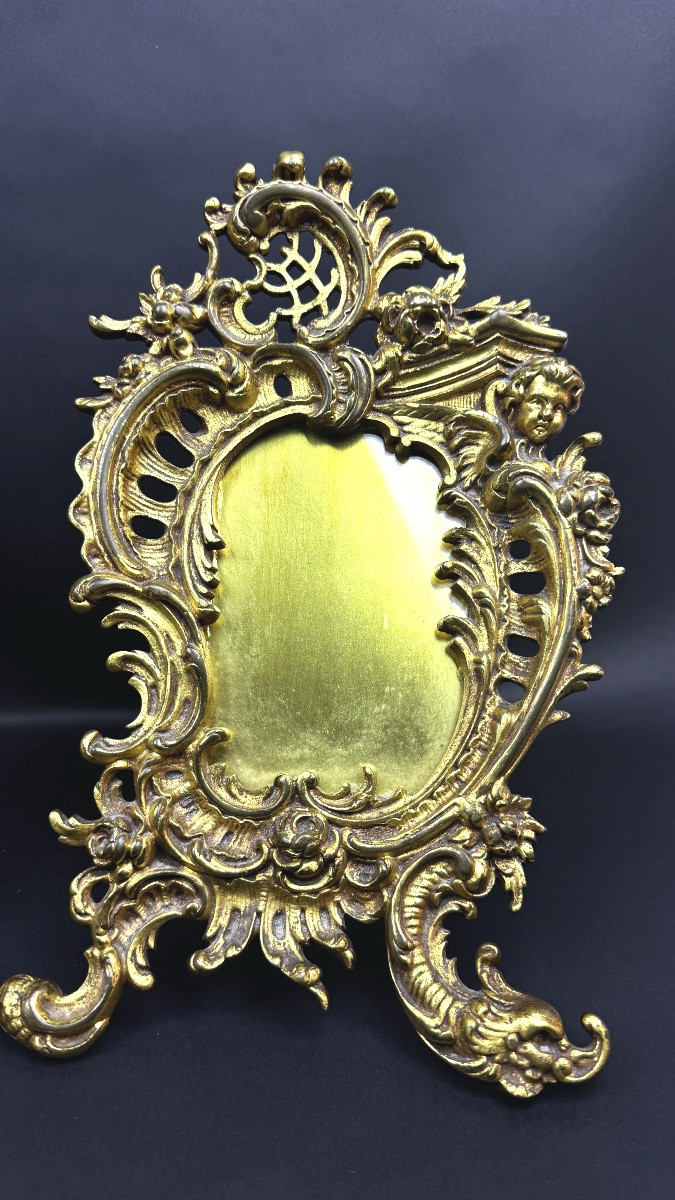 Pair Of Louis XV Style Gilt Bronze Photo Frames-photo-4