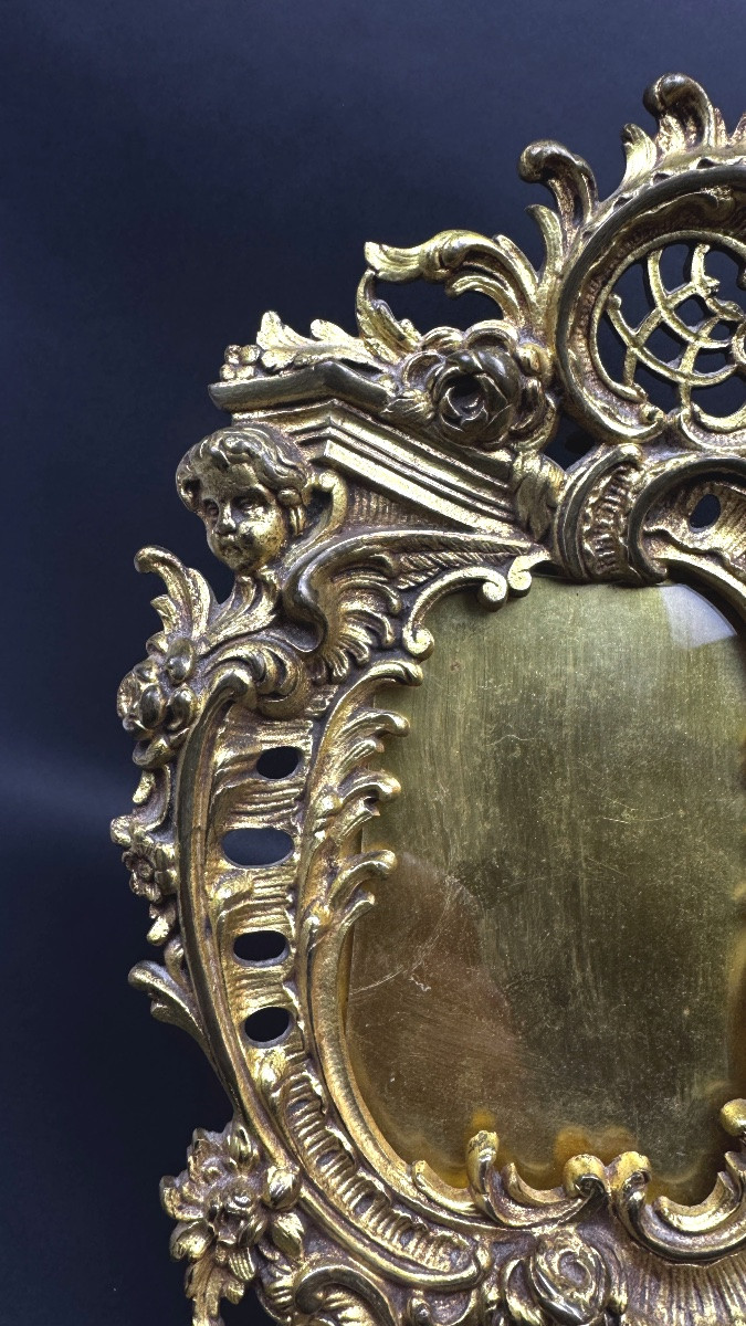 Pair Of Louis XV Style Gilt Bronze Photo Frames-photo-1
