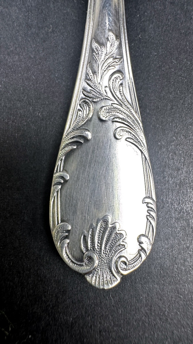 Lot de 6 cuillères à moka Christofle modèle Marly – métal argenté – 10 cm-photo-1