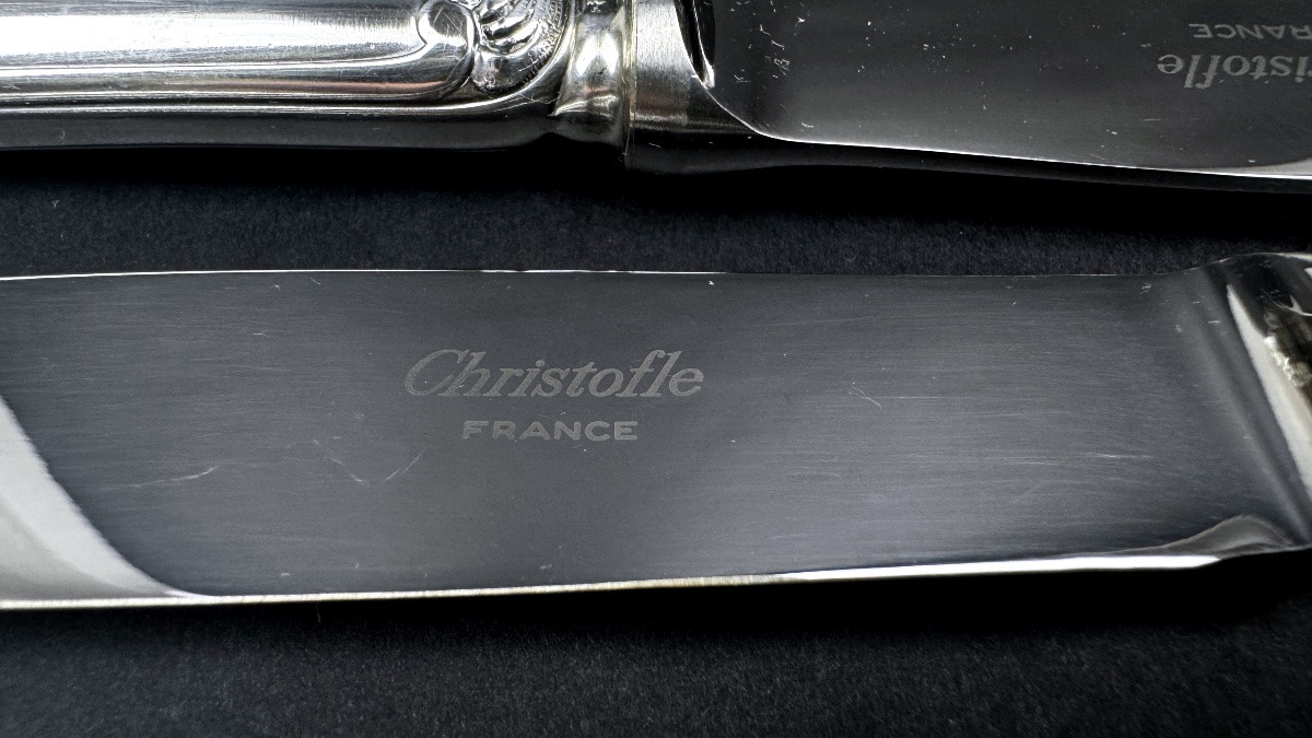 Set Of 6 Christofle Marly Cheese Knives-photo-1