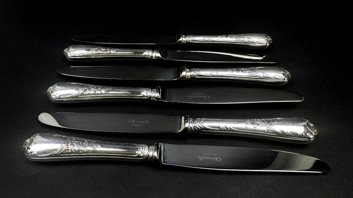 Lot de 6 couteaux de table Christofle modèle Marly-photo-2