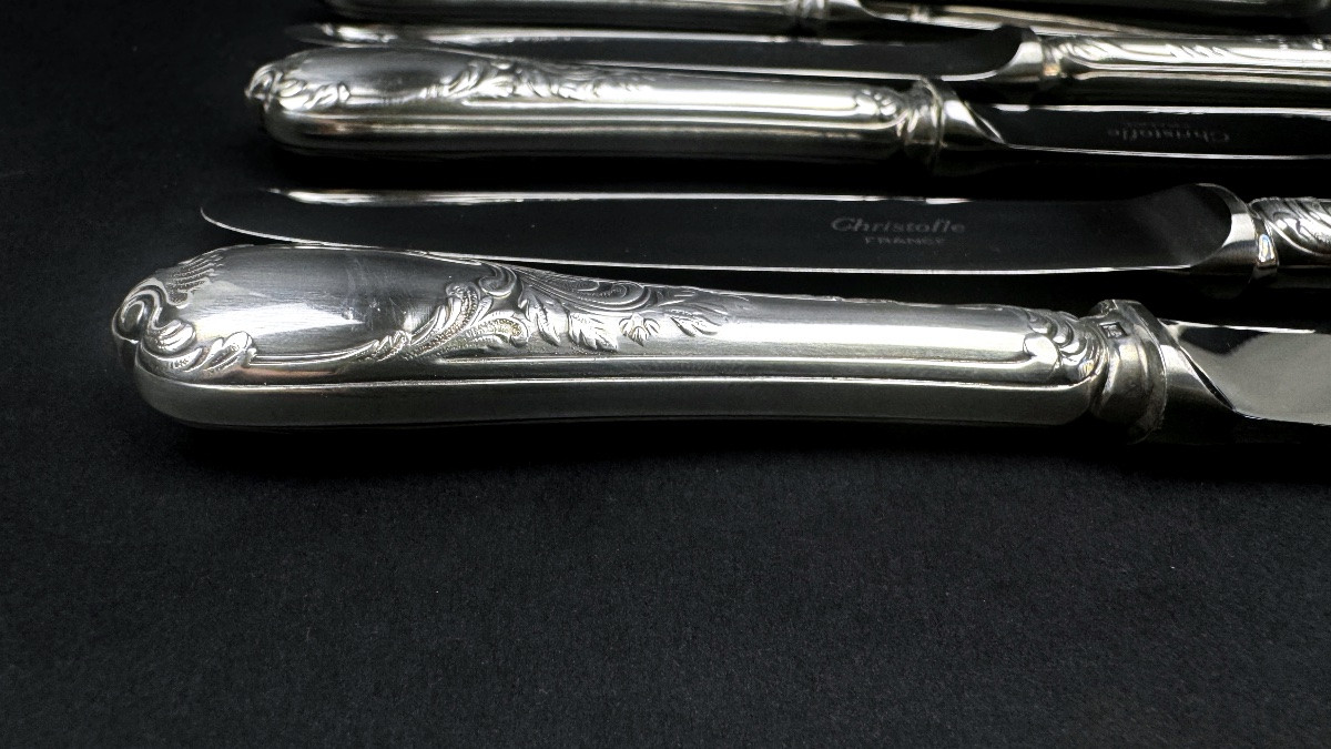 Lot de 6 couteaux de table Christofle modèle Marly-photo-3