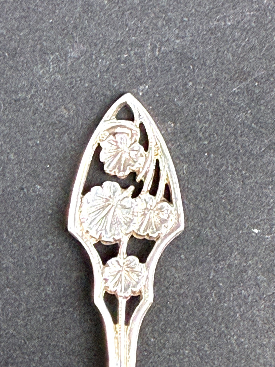 Pair Of Art Nouveau Silver Salt Scoops-photo-2