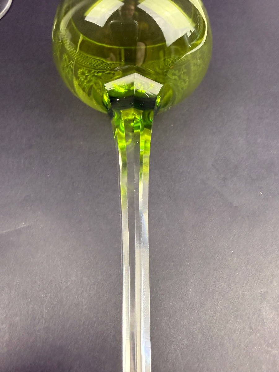 Set Of 2 Rhine Wine Glasses, Baccarat Pompadour Pattern-photo-3