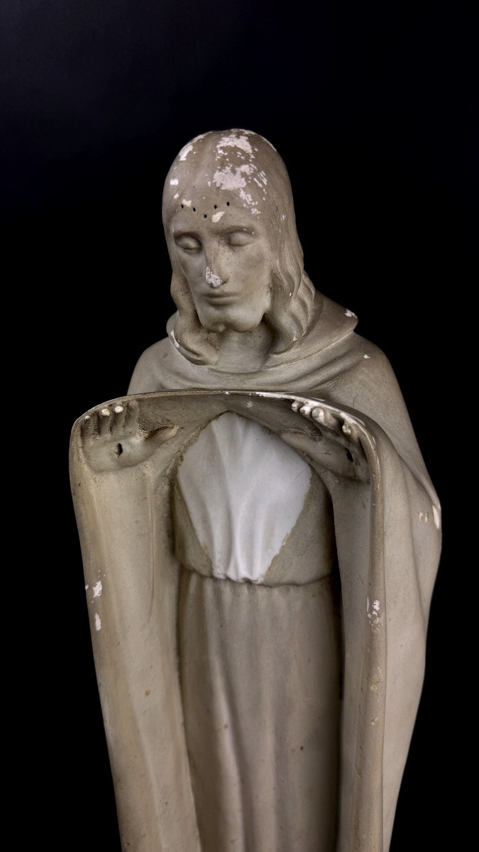 Enest Gabard, Christ en plâtre, sculpture religieuse Art Déco-photo-2