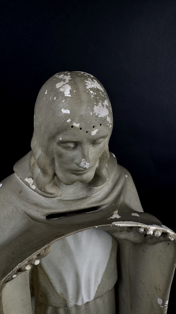 Enest Gabard, Christ en plâtre, sculpture religieuse Art Déco-photo-4