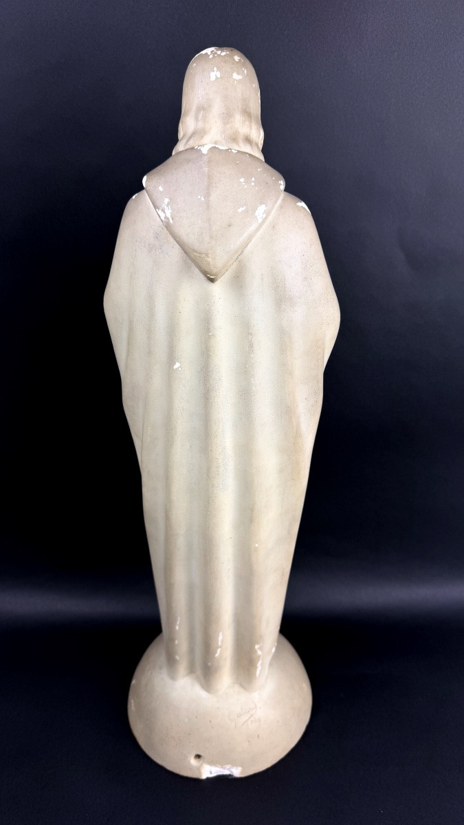 Enest Gabard, Christ en plâtre, sculpture religieuse Art Déco-photo-2