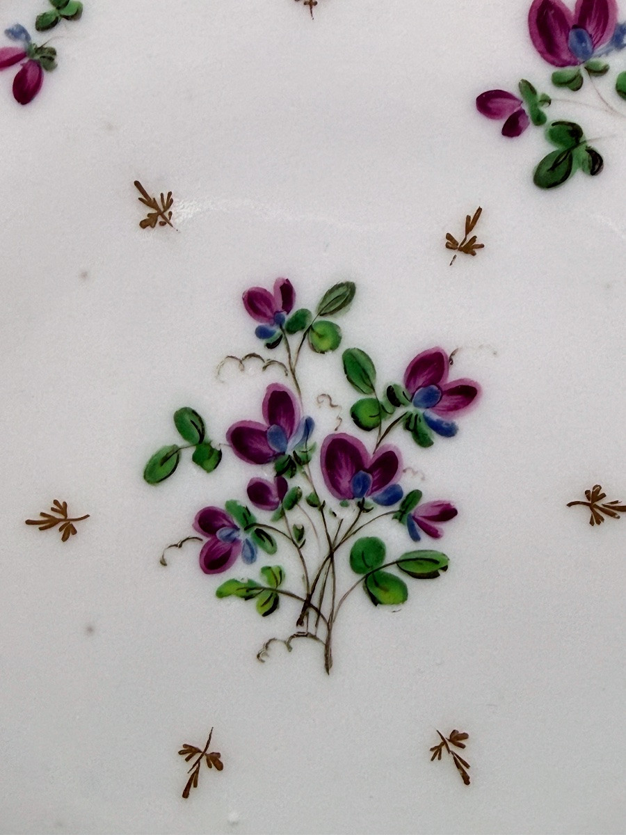 Paris - Manufacture du Petit Carousel - Rare assiette aux violettes-photo-2