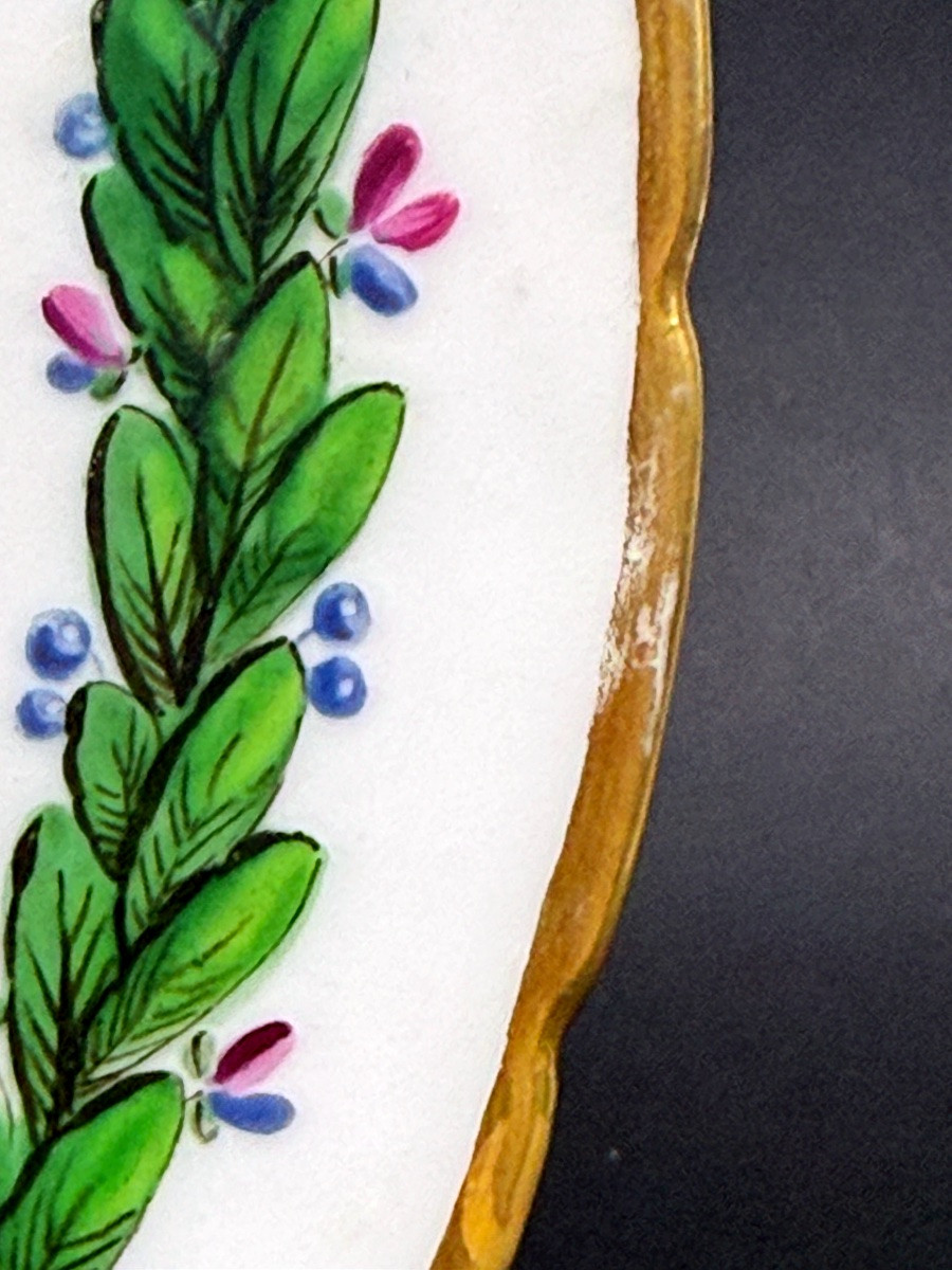 Paris - Manufacture du Petit Carousel - Rare assiette aux violettes-photo-4