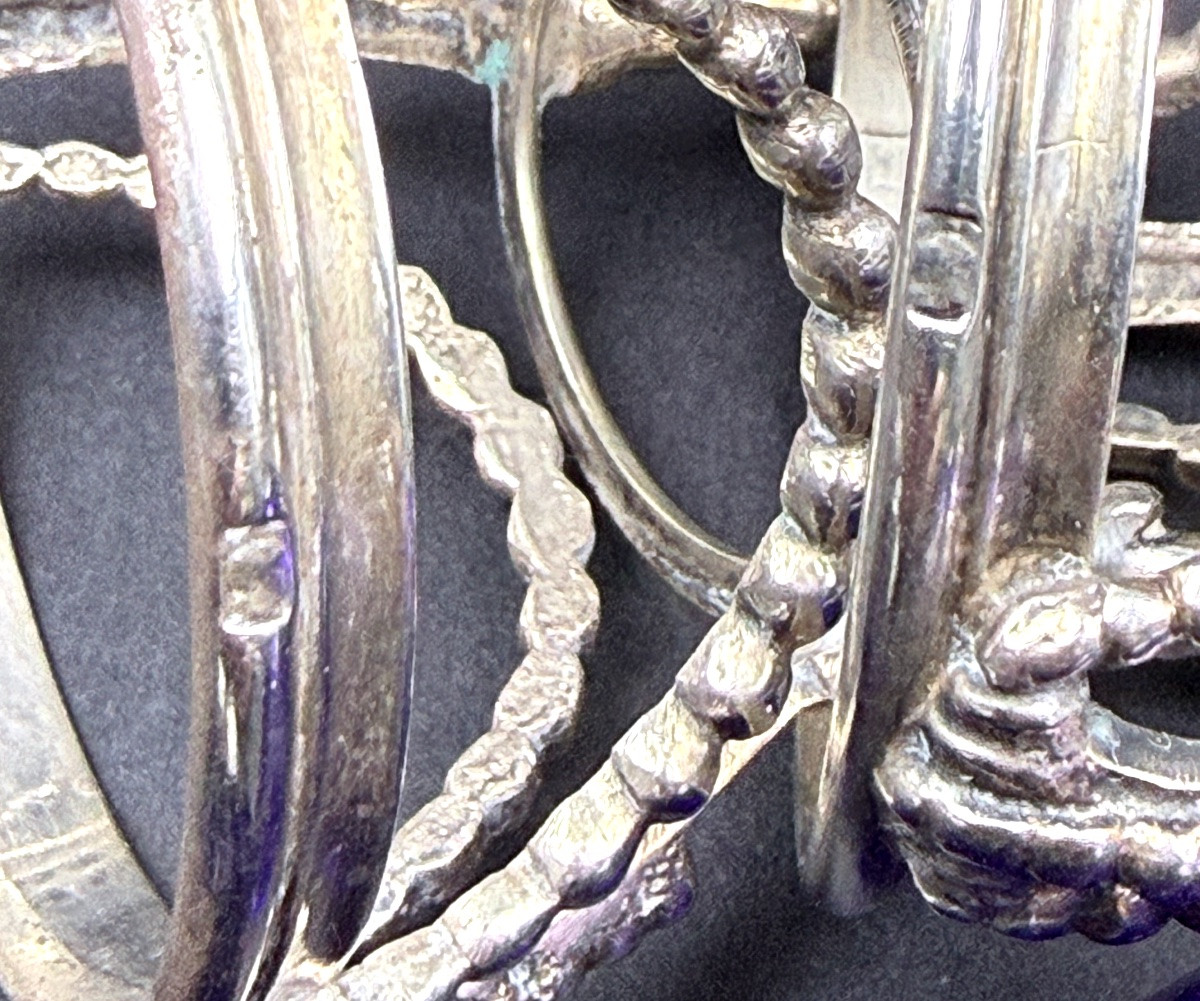 Suite Of 2 Pairs Of Solid Silver Salerons, 1 Pair Fermiers Généraux, 1 Pair Minerve-photo-5