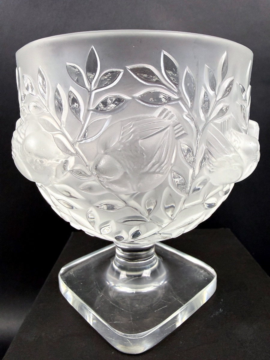 Lalique, paire de vases en cristal satiné modèle Elisabeth-photo-2