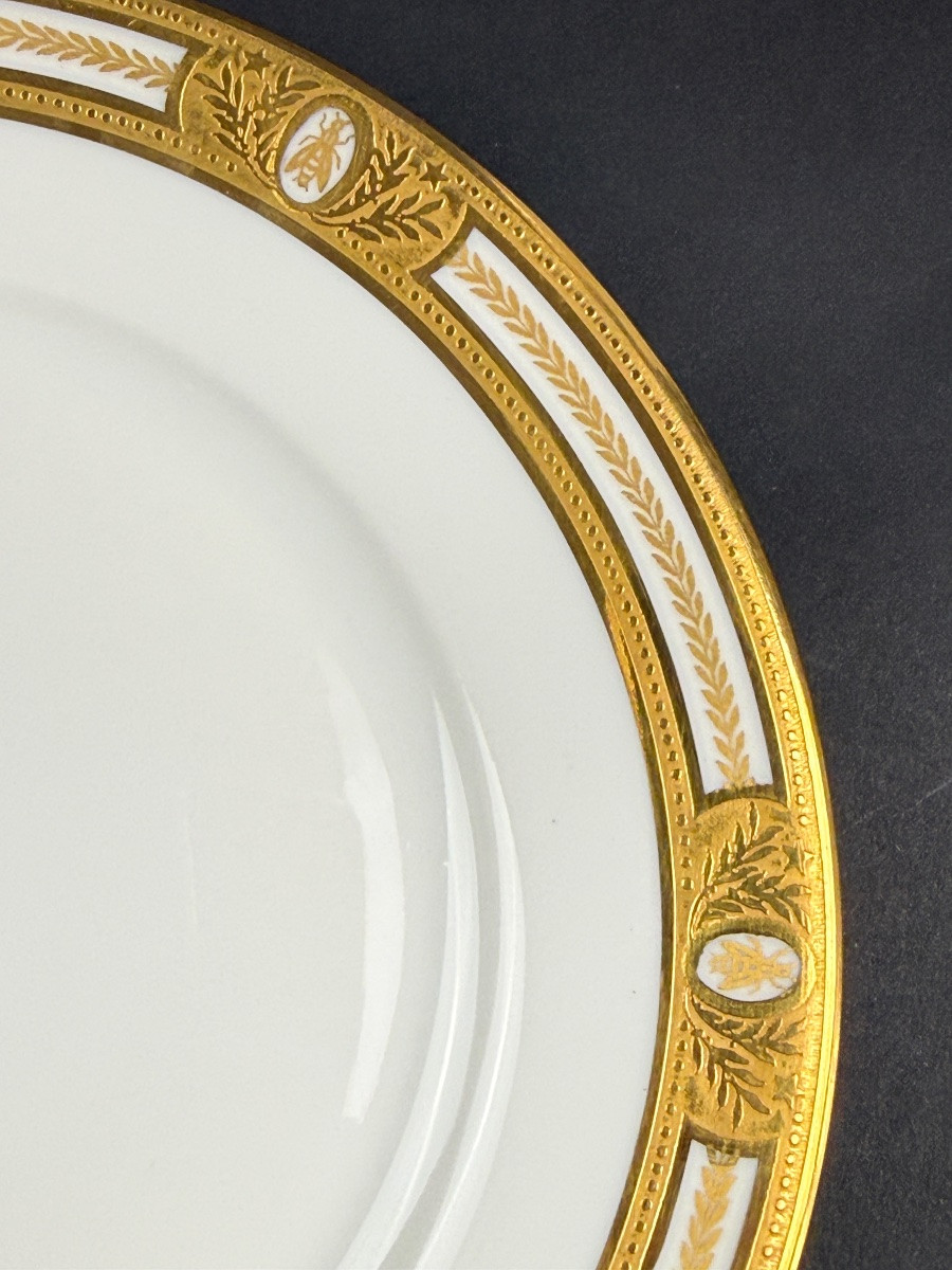 Haviland Limoges Suite de 6 assiettes à dessert modèle Les Abeilles Lot n°2-photo-2