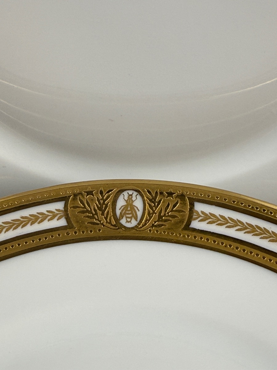 Haviland Limoges Suite de 6 assiettes à dessert modèle Les Abeilles Lot n°2-photo-3