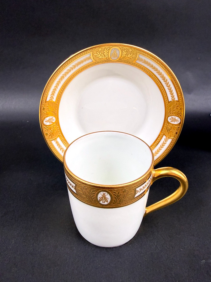 Haviland Limoges Suite Of 4 Coffee Cups Model Les Abeilles-photo-3
