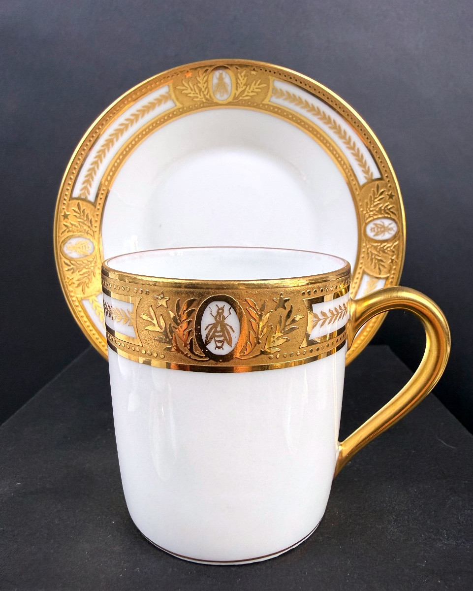 Haviland Limoges Suite Of 4 Coffee Cups Model Les Abeilles-photo-4