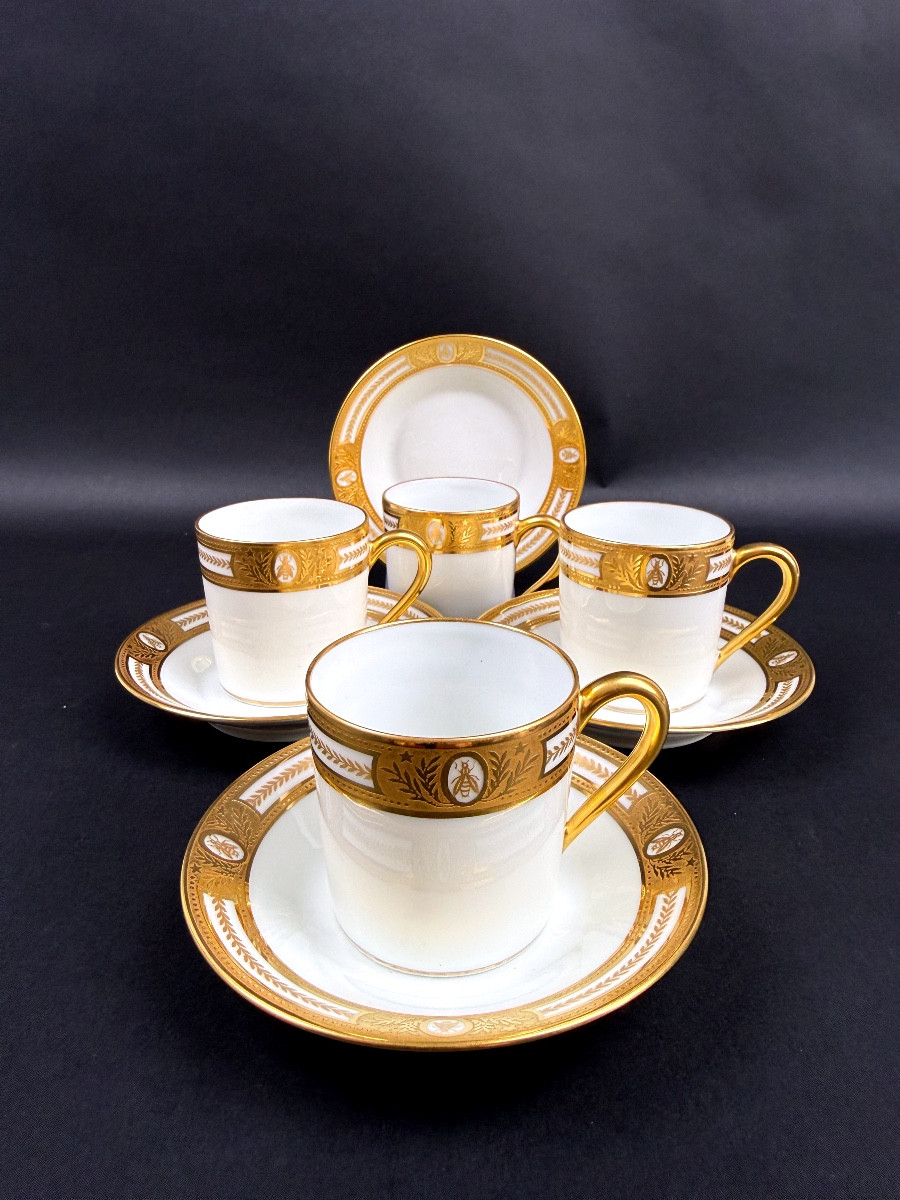 Haviland Limoges Suite Of 4 Coffee Cups Model Les Abeilles