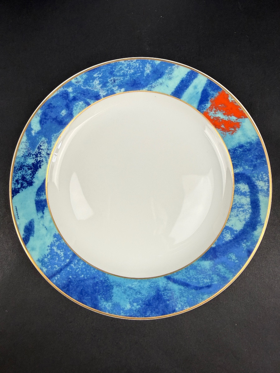 Suite Of 6 Dessert And Salad Plates, Christofle Alizés Model-photo-2