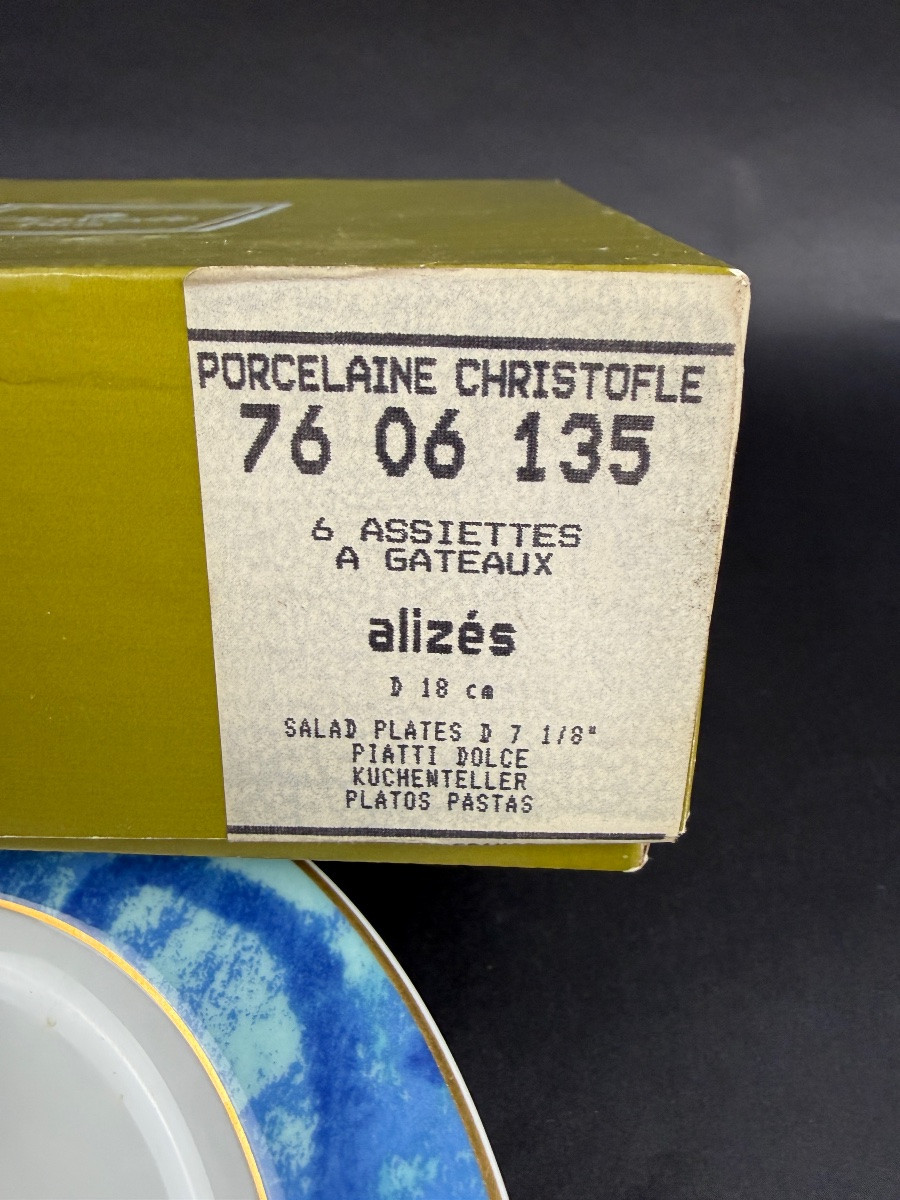 Suite Of 6 Dessert And Salad Plates, Christofle Alizés Model-photo-3