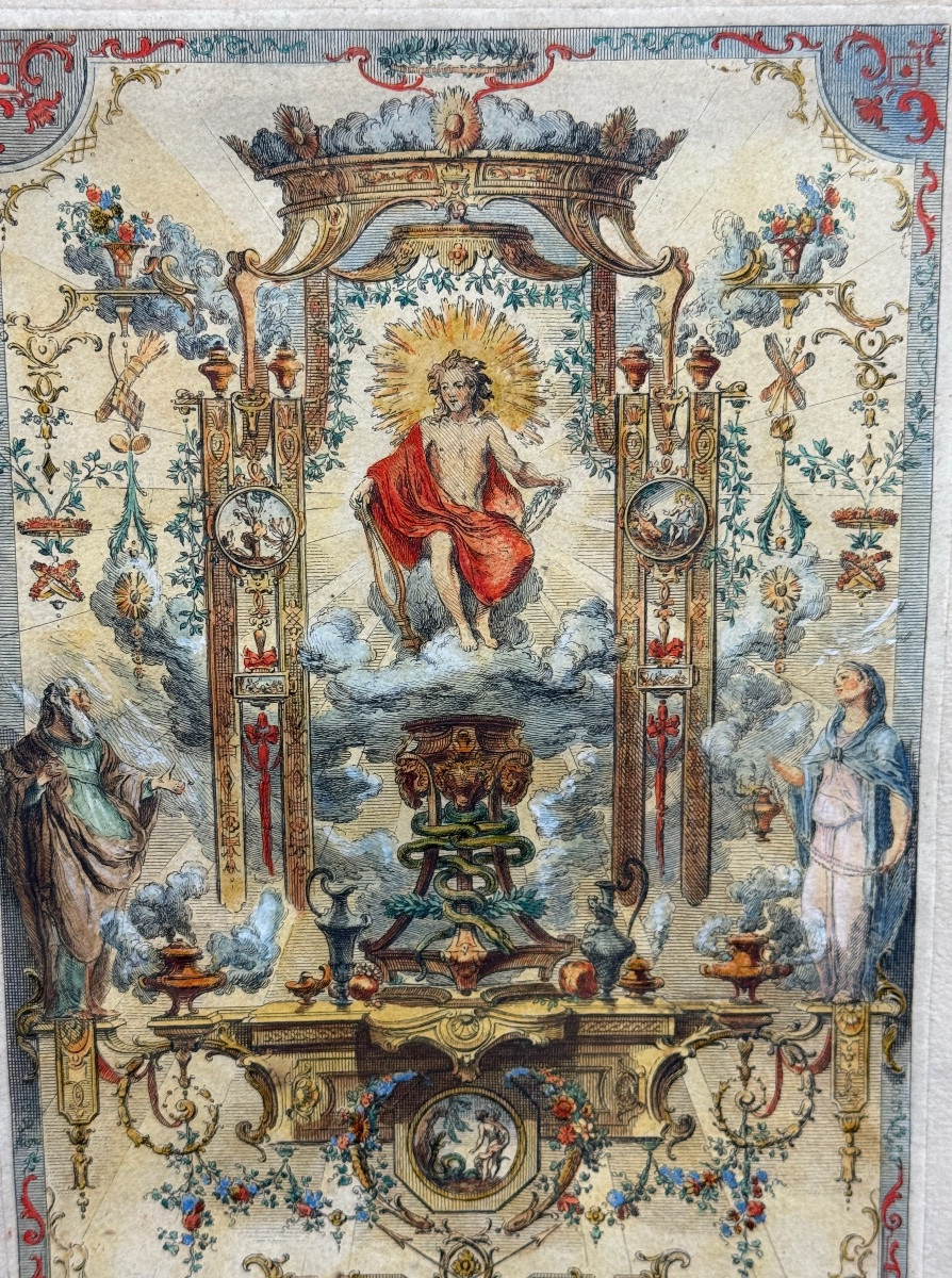 Livre De Portières Inventées & Gravées à l'Eau Forte Par Gillot Peintre Du Roi C.1737 Apollon-photo-2