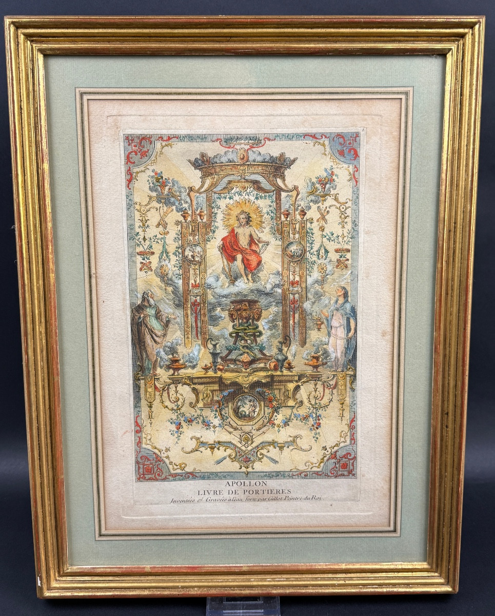 Livre De Portières Inventées & Gravées à l'Eau Forte Par Gillot Peintre Du Roi C.1737 Apollon