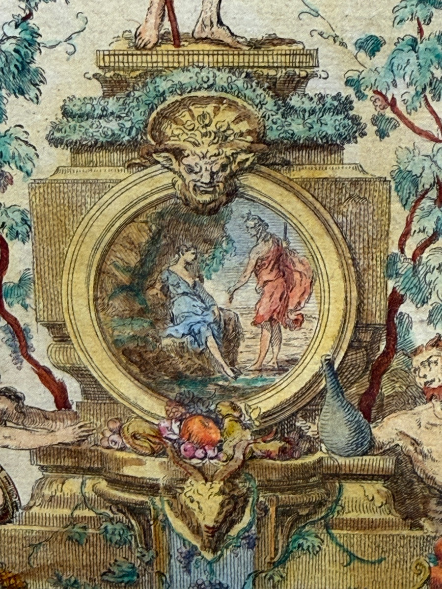 LIVRE DE PORTIÈRES INVENTÉES & GRAVÉES À L'EAU FORTE PAR GILLOT PEINTRE DU ROI C.1737 BACCUS-photo-4