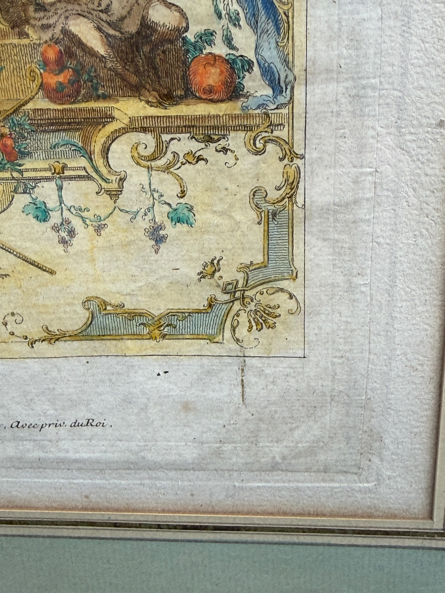 LIVRE DE PORTIÈRES INVENTÉES & GRAVÉES À L'EAU FORTE PAR GILLOT PEINTRE DU ROI C.1737 BACCUS-photo-5