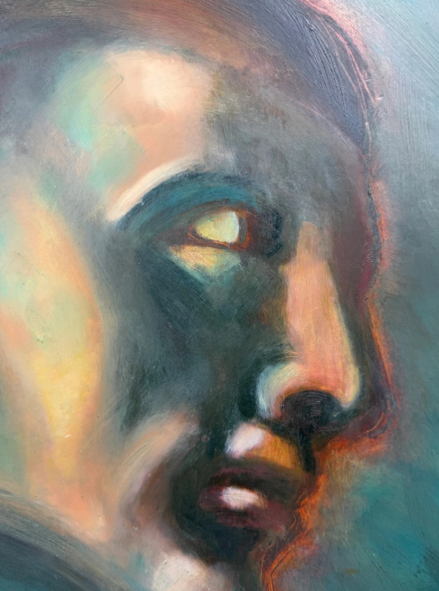 Oil On Board, Stylized Study Of The Adam In The Sistine Chapel-photo-4