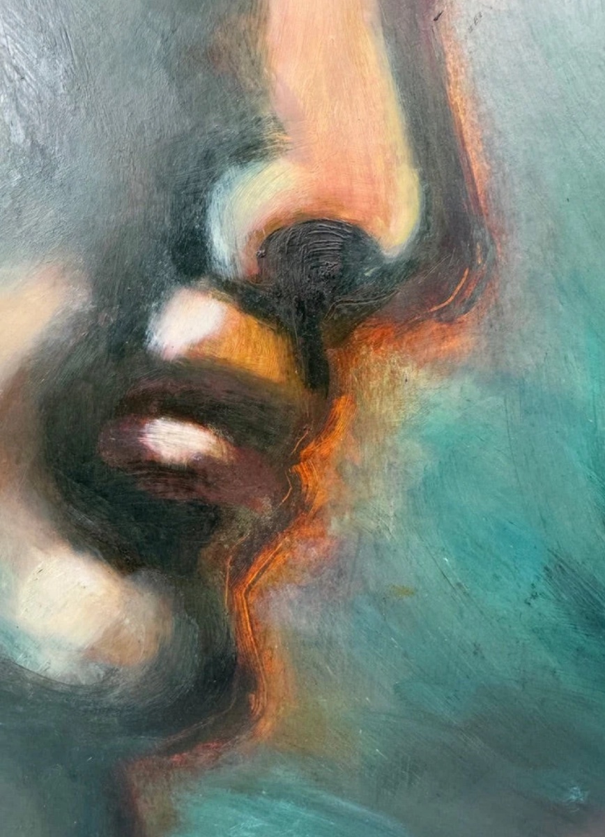 Oil On Board, Stylized Study Of The Adam In The Sistine Chapel-photo-4