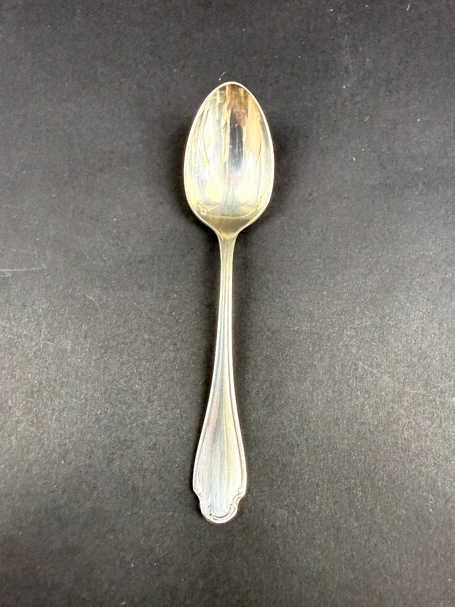 Christofle, Suite Of 12 Pompadour Mocha Spoons-photo-3