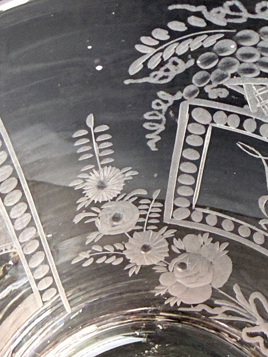  Engraved 19th Century Crystal Glass, Sunderland Bridge-photo-2