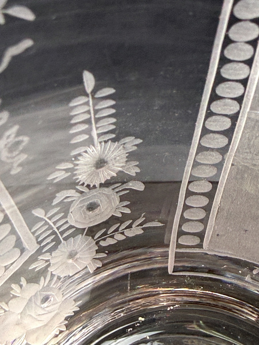  Engraved 19th Century Crystal Glass, Sunderland Bridge-photo-4