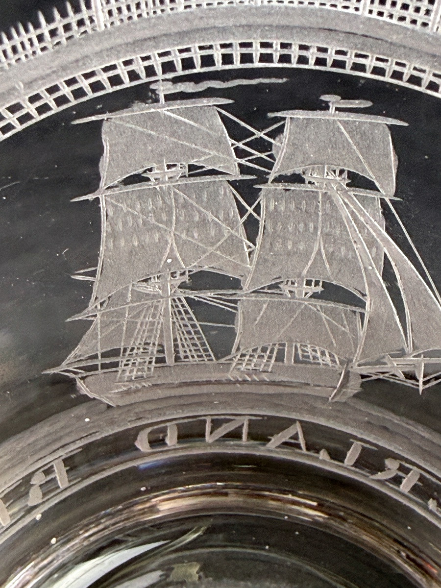 Engraved 19th Century Crystal Glass, Sunderland Bridge-photo-5