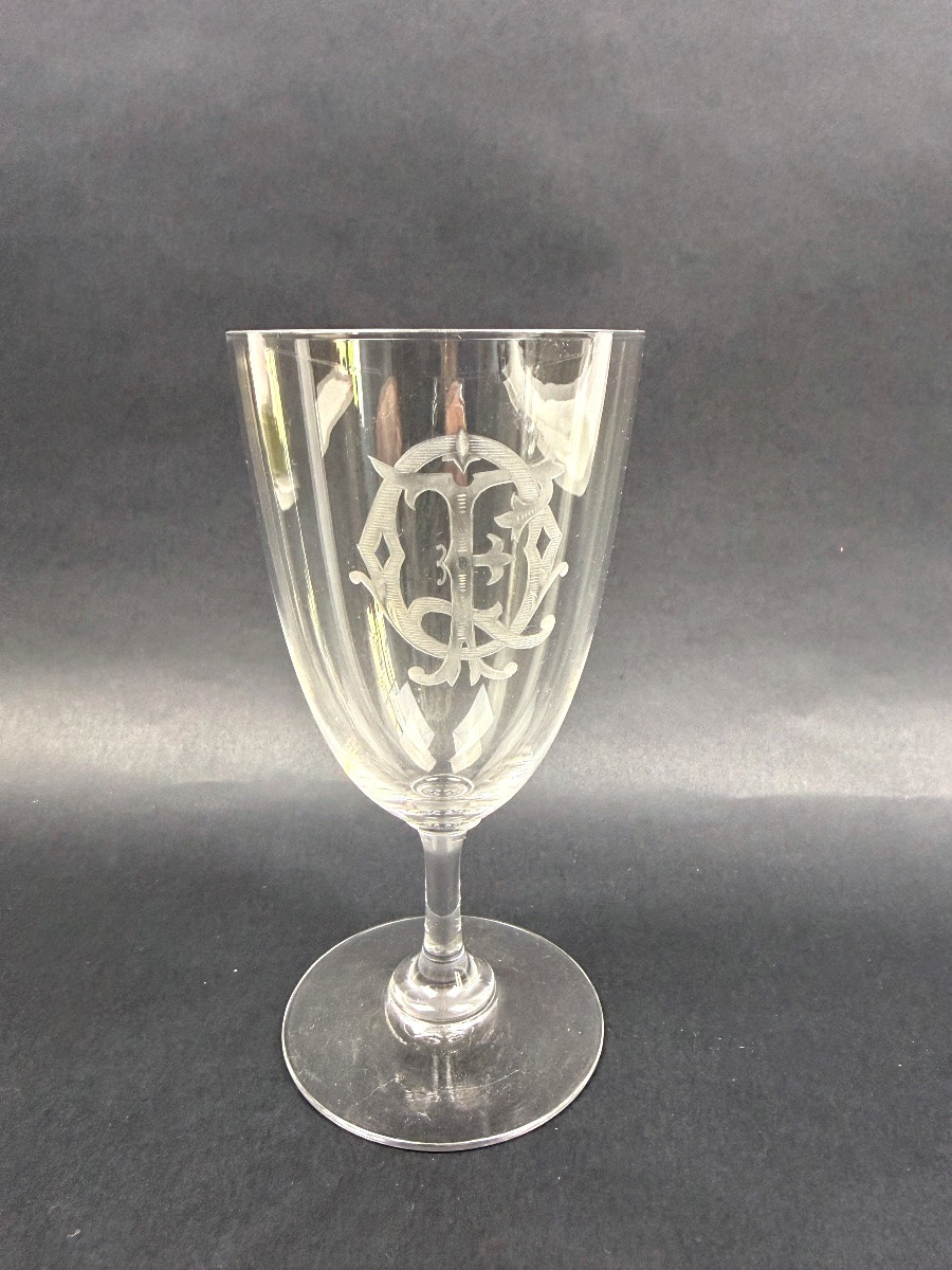 Suite de 6 verre à eau en cristal 19ème-photo-3