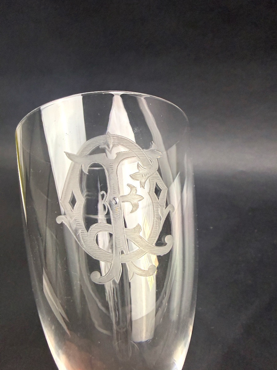 Suite de 6 verre à eau en cristal 19ème-photo-2