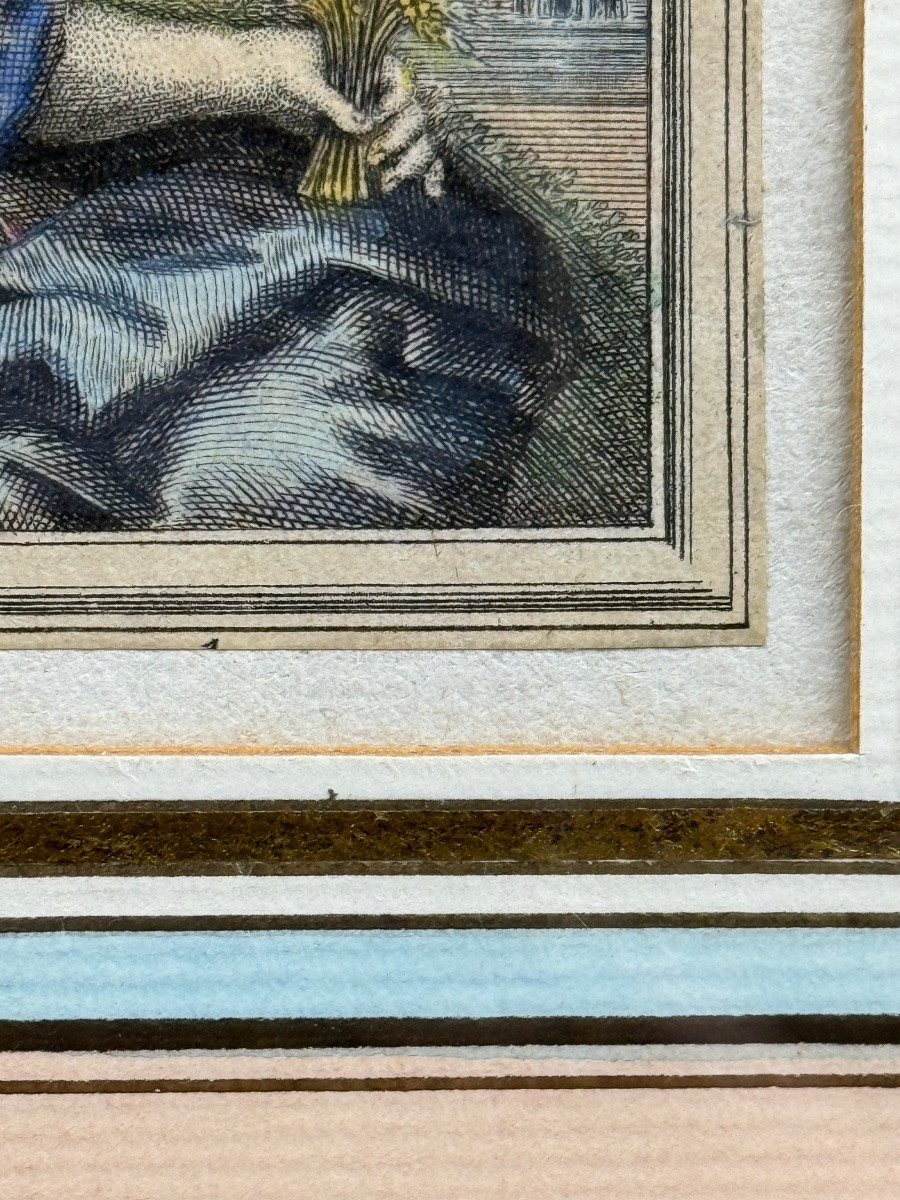 Small 18th Century Color Print, The Harvest-photo-2