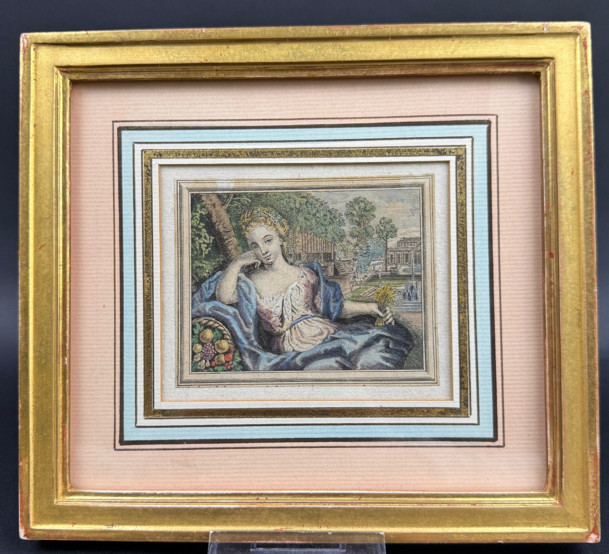 Small 18th Century Color Print, The Harvest