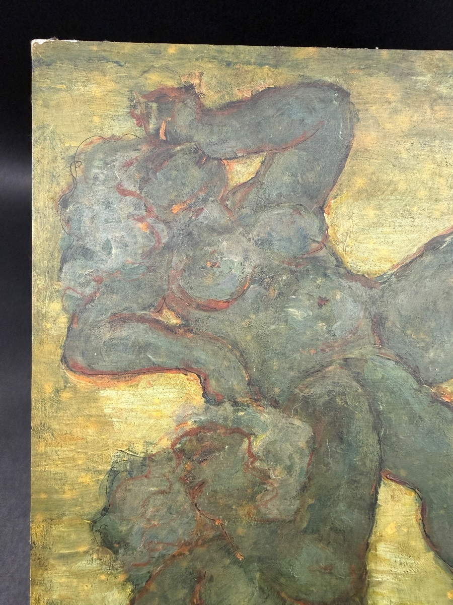 Burdick, Huile sur carton, nus féminin-photo-2