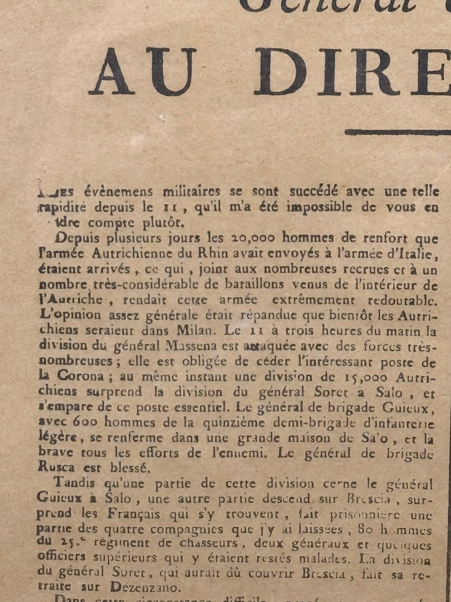 Buonaparte Général en chef de l'Armée d'Italie au Directoire exécutif-photo-3
