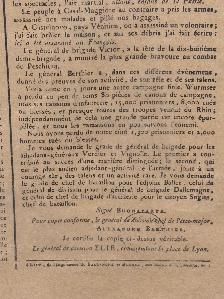 Buonaparte Général en chef de l'Armée d'Italie au Directoire exécutif-photo-4