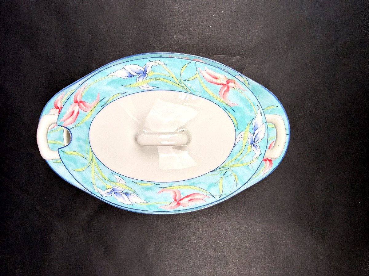 Haviland, suite de 2 pièces de forme modèle Assouan, saucière et ravier-photo-3