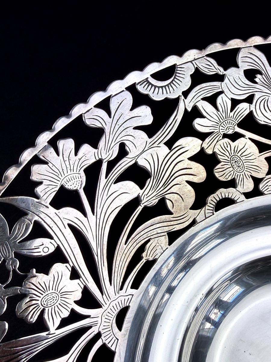 Art Nouveau Silver-plated Fruit Bowl And Compotier-photo-4