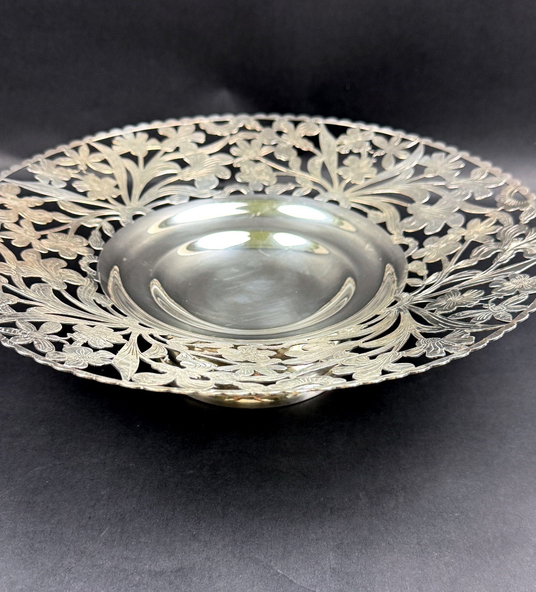 Art Nouveau Silver-plated Fruit Bowl And Compotier-photo-2