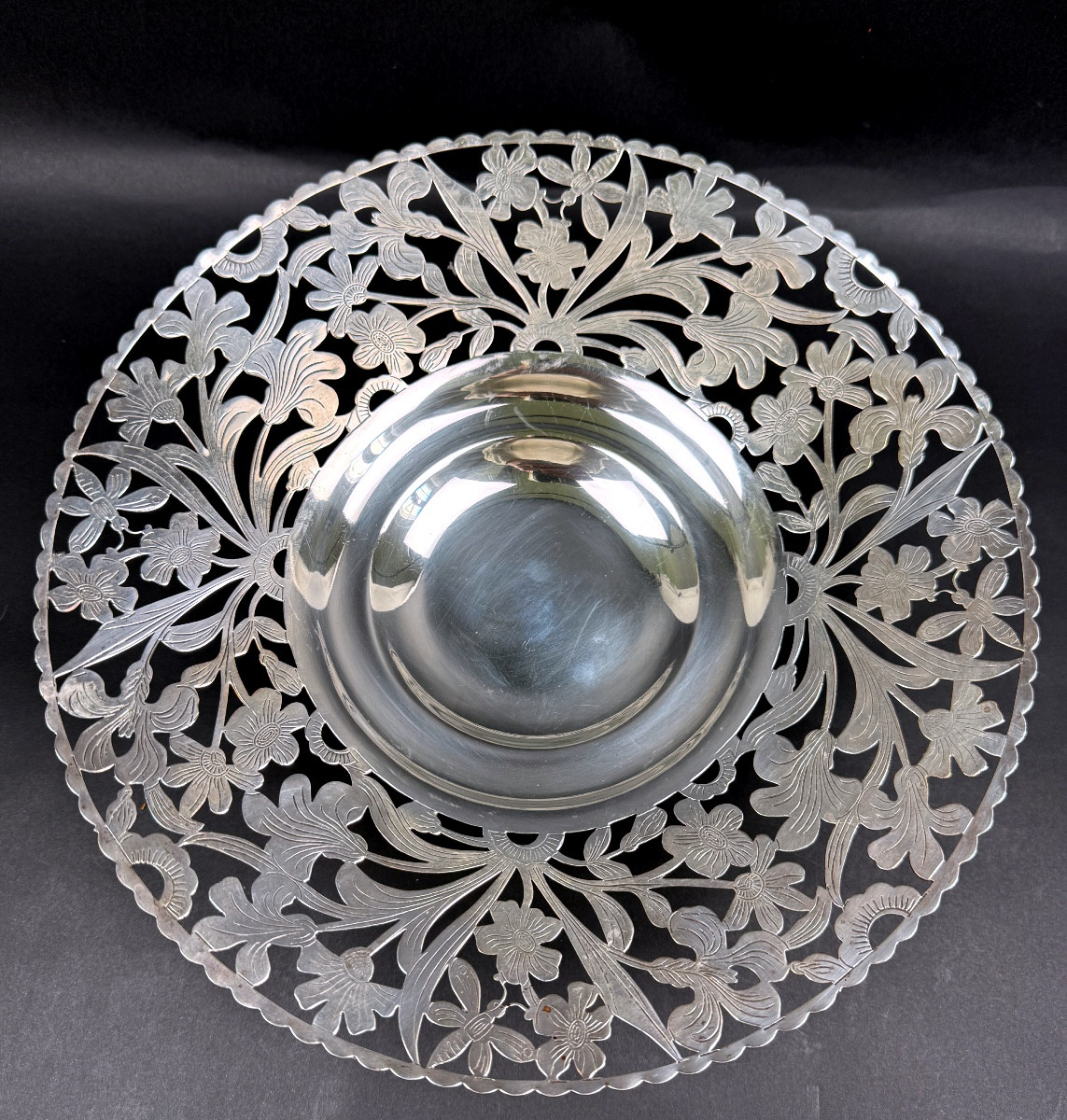 Art Nouveau Silver-plated Fruit Bowl And Compotier