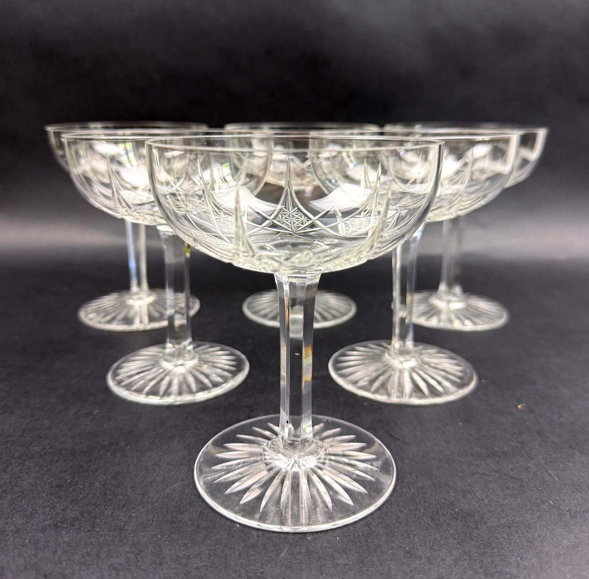 Baccarat, Epron Service, Suite Of 6 Champagne Glasses-photo-2