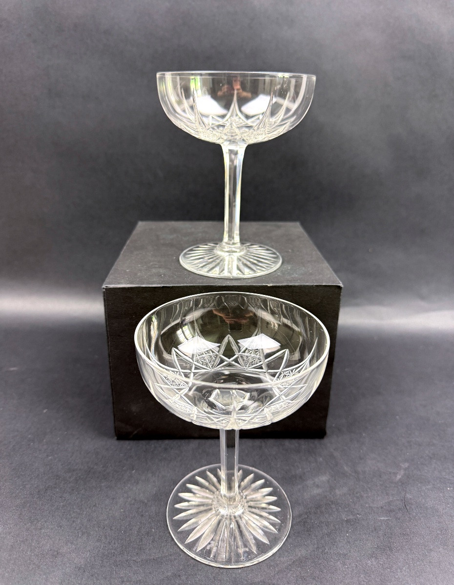 Baccarat, Epron Service, Suite Of 6 Champagne Glasses-photo-3