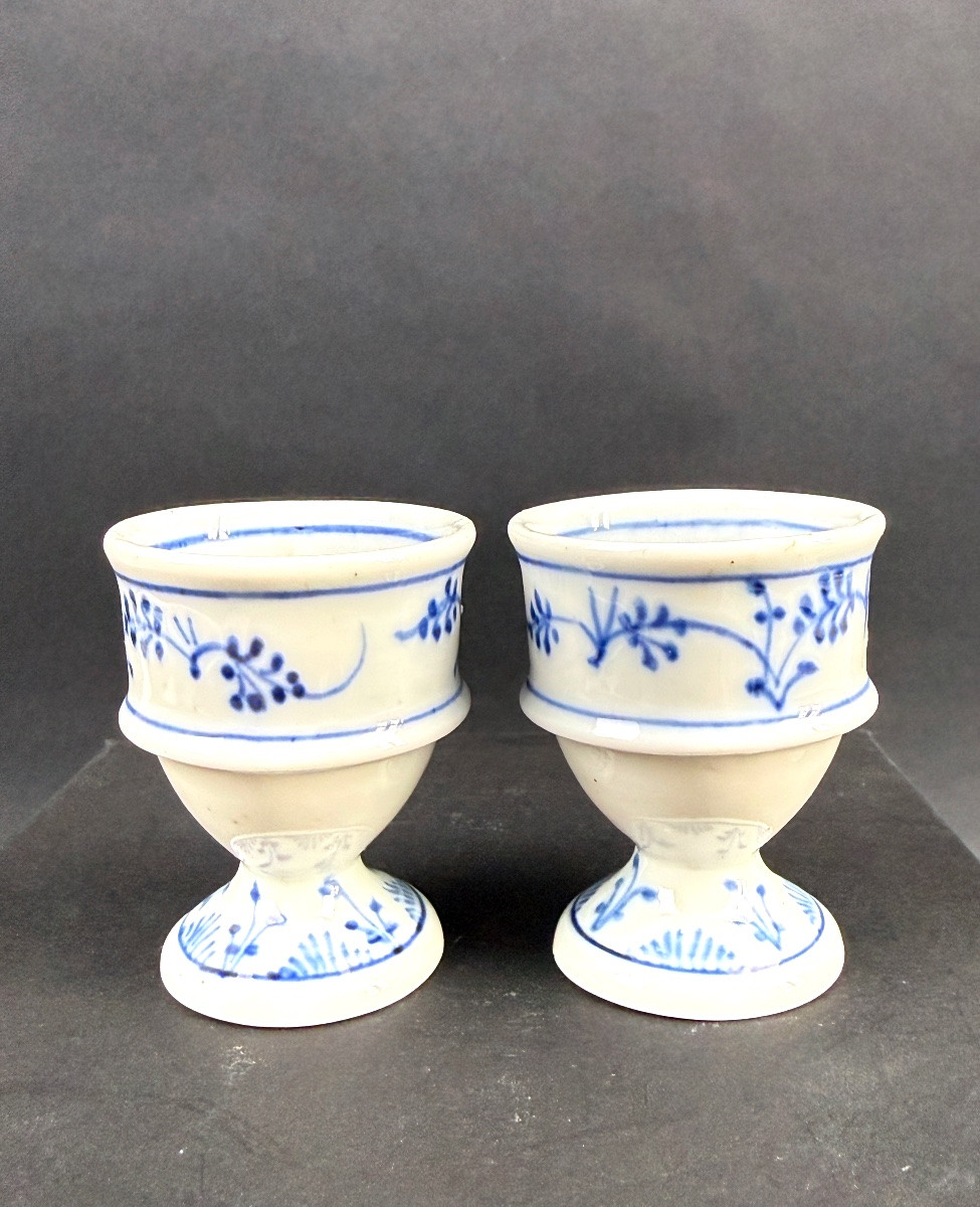 Suite de 6 coquetiers en porcelaine allemande-photo-4