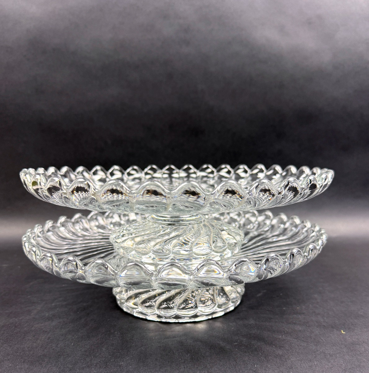 Baccarat, paire de compotiers, coupes à fruits modèle Bambou-photo-3
