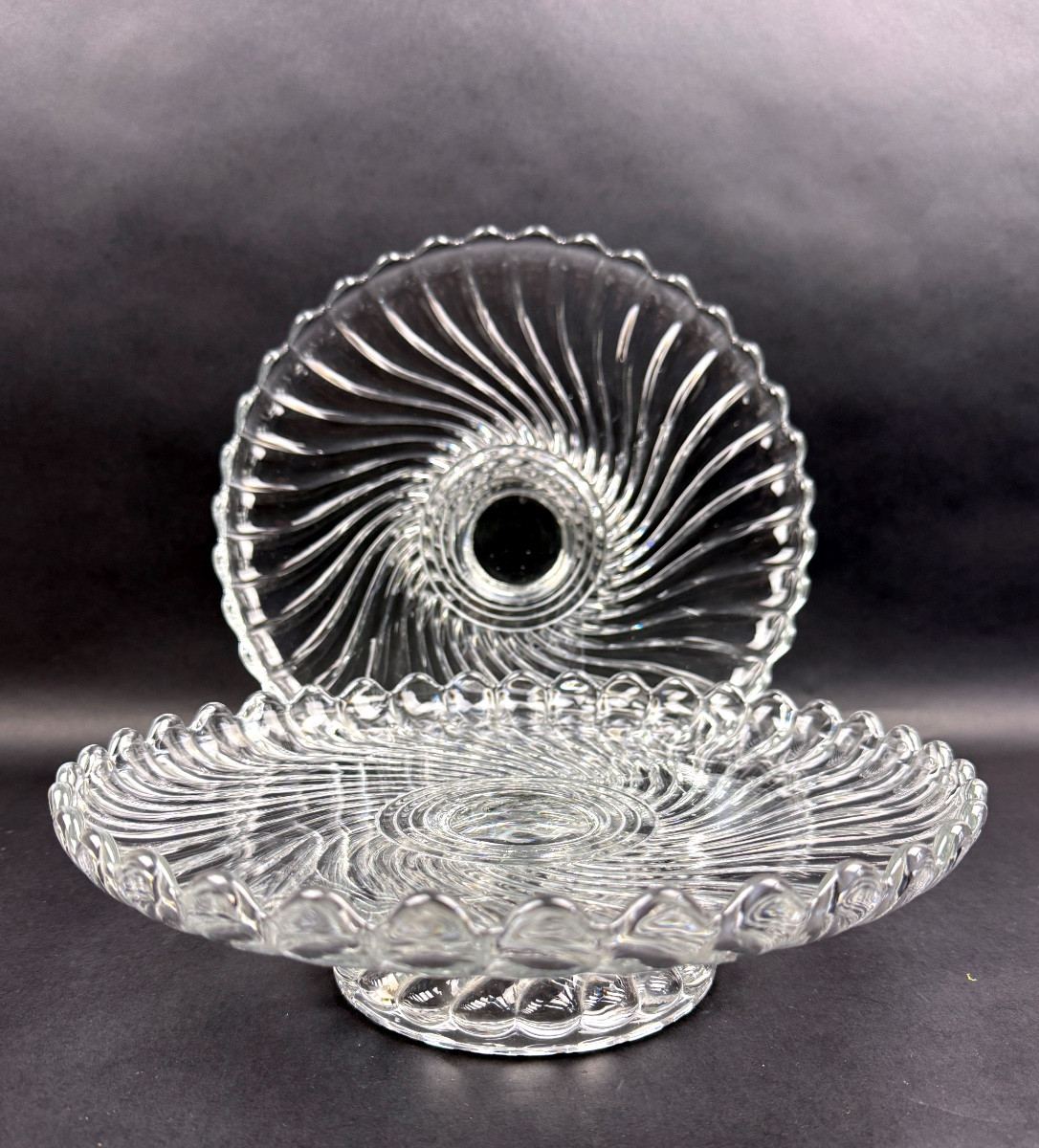 Baccarat, paire de compotiers, coupes à fruits modèle Bambou