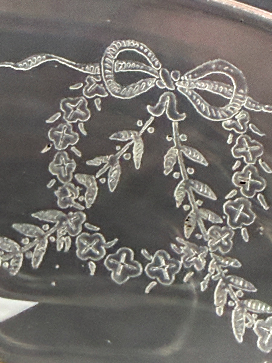 Suite Of 6 Engraved Crystal Champagne Glasses-photo-4